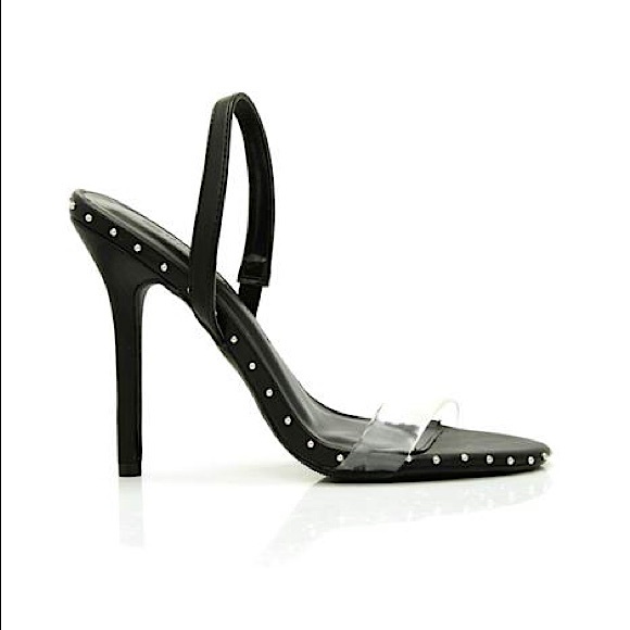 Studded Black Heels - Picture 2 of 8
